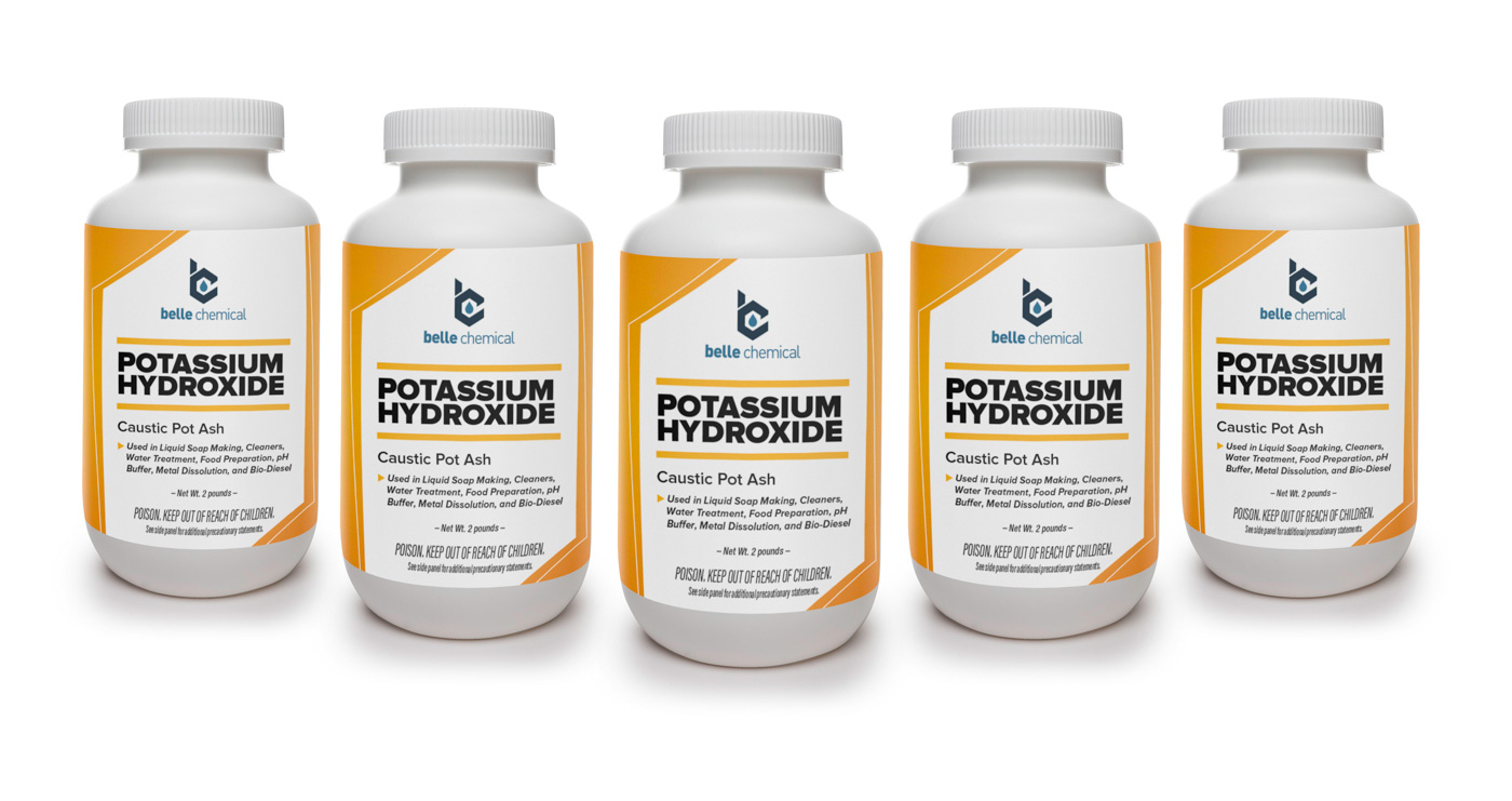 Potassium Hydroxide - Caustic Potash (90%) (Flakes) (2 pound) - Belle  Chemical